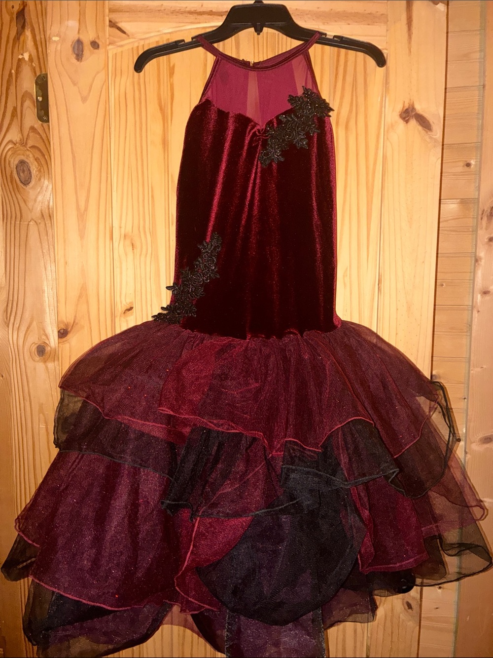 Adult S-M Burgundy Party Tulle Skirt Dress